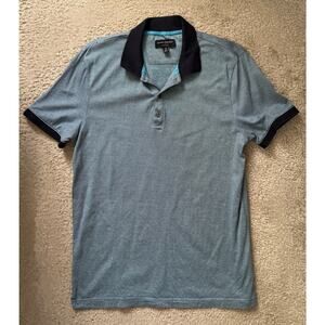 Banana republic polo shirt, Medium standard fit, Blue and white geometric